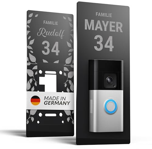 Håvn ® Personalisiertes Klingelschild für Ring Doorbell 2, 3, 4 – Briefkasten Namensschild aus Acryl – Türschild Haustür mit Gravur – Briefkastenschild Postkasten Haustürschild