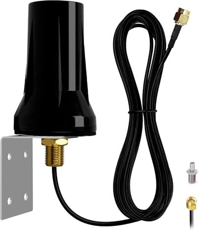 5G LTE Antena 4G Exterior Omnidireccional Amplificador Señal Interior/Exterior Ganancia hasta 7DBI Conector SMA con Adaptador TS9 3G/4G/5G/GSM/GPRS,para LTE Router Vigilancia de la Seguridad-3M
