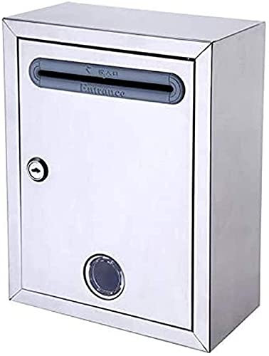 Wall Mounted Post Box Parcel Drop Box Delivery Box Security Lockbox Stainless Steel Mailbox Suggestion Box with Lock Complaint Box Report Box Letterbox Parcel Box Drop Box 1018