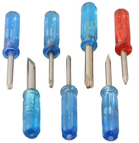 Sandyseptember Colección de mini destornilladores de 7 piezas, destornillador pequeño con estrella ranurada, reparación de destornilladores cruzados, para artículos pequeños