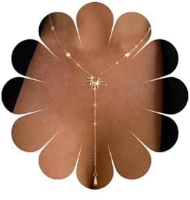 collier Inateannal Boho Sunburst Y Lariat Ras-de-cou En Cristal Doré Long Drop Chain Cz Spike Sun Pendentifs Bijoux Pour Femmes