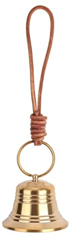 Vintage-Türklingel aus Messing, Goldfarben Dekorativ zum Aufhängen Kleine Messingglocken Ladentürklingel am Seil für Haus Garten Weihnachten und Außendekoration