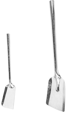BESPORTBLE 2 pezzi Paletta Doppia Misura in Metallo Resistente per Pulizia Cenere e Pala Piccola e Grande per Rimozione Scorie Utensile Durevole per Barbecue e Caminetti Facile da Conservare