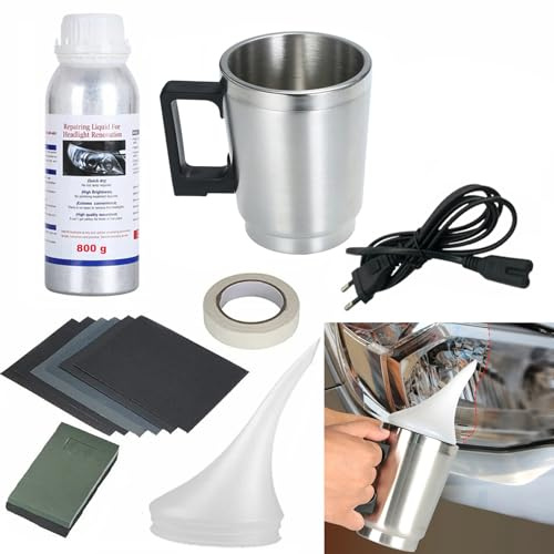 TMoriais Kit Profesional para la restauración de faros,Kit Renovación fari per Auto opachi - Renovación e lucidatura fari Facili e veloci -Kit Completo per Un restauro Perfetto e duraturo