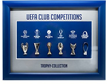 UEFA Unisex vuxen pokal klubbtävlingar: Pin kollektion, blå och silver, 28 x 22 cm