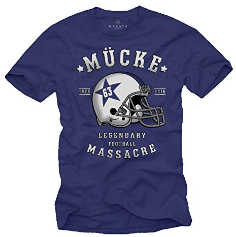 Makaya Vintage T-Shirt - MÜCKE 63 - Tee Shirt Football Americain Homme Bleu M