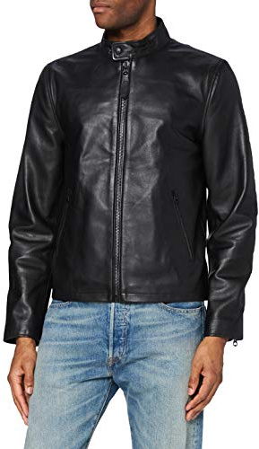 Schott NYC Uomo VESTE MOTARD Giacche di cuoio, Black, L