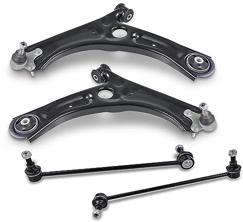 BESTPRICE Juego de brazo de control - 2x Brazo de control con junta de suspensión delantera, 2x barra de acoplamiento delantera SKODA SUPERB 2 (3T4)(3T5), OCTAVIA 2 (1Z5) (1Z3), YETI (5L), VW CADDY