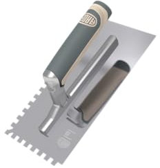 Ardex Zahnkelle - Profi Edelstahl Glättekelle - Zahnspachtel zum Verlegen von Fliesen - Ergonomisch Griff - Made in Germany(280 x 130 mm, 0,7 mm, 6 x 6 mm)