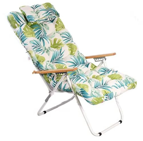 VIGIVISION Cojín Tumbona Reclinable con Almohada Reposacabeza, Cojines para Silla de Jardin, Cojines de tumbonas (Hoja, 120X55CM)