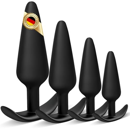 4 Pezzi Plug Anale in Silicone Kit,Piccolo,Medio,Grande,Dimensioni extra grandi,Butt Plug in silicone,Set Sex Toy,Plug Dilatatore Anale per Donne e Uomini