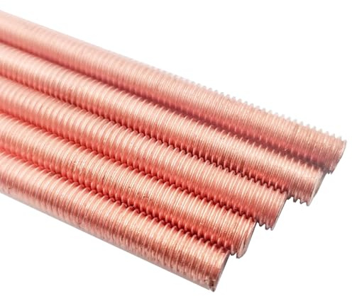 Foyoram M6 x 200 mm koppar gängbult metrisk gänga Cu-ETP gängstänger gängade Rods Stud Bults 2 stycken (M6 x 200 mm)