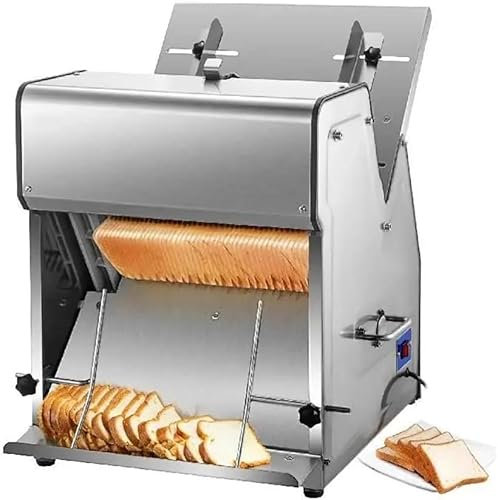 YANGYMM Cortadora de Pan Tostado Comercial, MáQuina de Corte EléCtrica de Espesor de 12 Mm, Cortador de PanaderíA 31 Piezas, Procesador de Tostadas de ElectrodoméSticos Cocina, PanaderíA