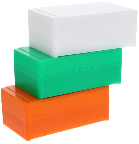 OUNONA 3 StüCk ObjektträGer Aufbewahrungsbox FüR Mikroskop 10 StüCk KapazitäT Kunststoff Labor Folienorganisator Mit Dichtem Deckel in Weiß GrüN Orange