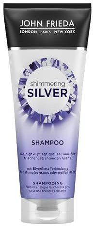 John Frieda Shimmering Silver Shampoo - Inhalt: 250 ml - Reinigt und pflegt graues Haar - Für frischen, strahlenden Glanz