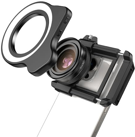 Lente macro universal para smartphone, modo de iluminación de 45, aumento de 10 x 20 aumentos, captura detalles de plantas, fotografía de alimentos, accesorio de lente macro