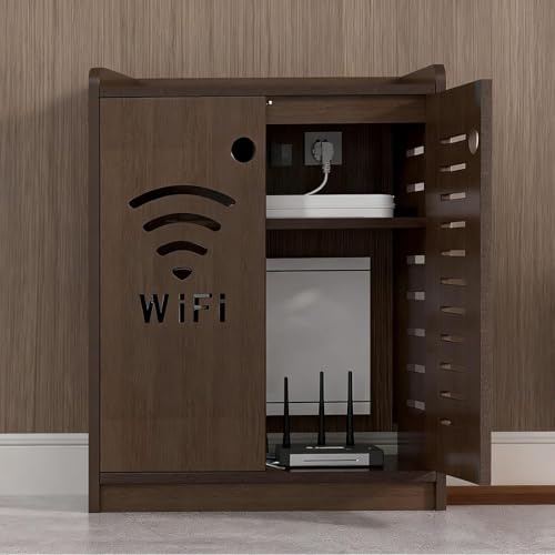 Gabinete de almacenamiento para enrutador WiFi, armario de almacenamiento de medios para el hogar, armarios independientes, caja oculta, fuerte capacidad de carga