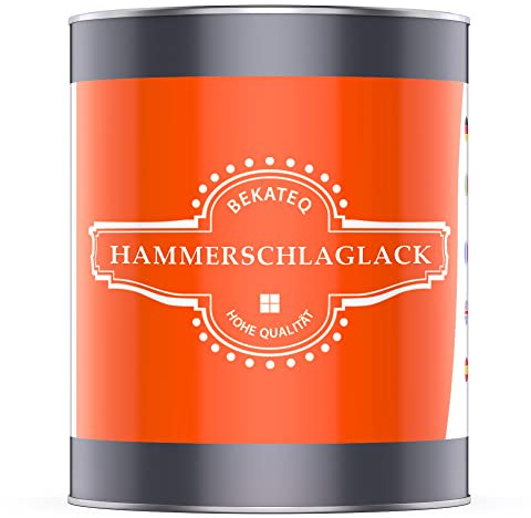 BEKATEQ Hammerschlaglack Grün, 1 Liter I 3in1: Rostschutz, Grundierung & Lackierung für innen & außen I Hammerschlagfarbe, Metallschutzlack, Hammerschlag Effektlack LS-590