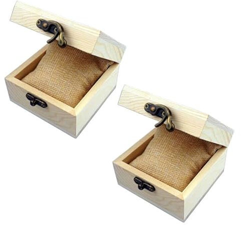 desuerte Scatola Regalo Fatta a Mano in legno non pescata da 2 pezzi per gioielli, orologi