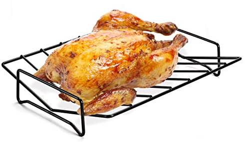 Rib Racks for Grilling and Smoking,Turkey Roasting Rack,Can Be Used On Both Sides 12×10 Black