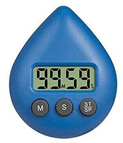 Oikabio Reloj digital de baño impermeable, reloj de ducha, temperatura, humedad, cuenta regresiva, reloj de pared, color azul