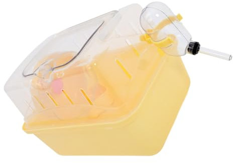 BESPORTBLE Tragbarer Hamsterkäfig Mit Wasserflasche Atmungsaktiver Transportkäfig Für Kleintiere Geeignet Für Reisen Ausflüge Und Camping Kompakt Und Leicht Mit -Dach