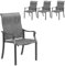 Amopatio Gartenstühle 4er Set, Hochlehner Gartenstuhl Metall, Stühle Wetterfest, Stuhl mit Armlehne, Balkonstuhl, Terrassenstühle, Gartensessel für Garten, Terrasse, Balkon, Grau