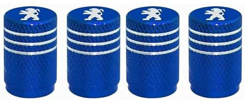 AIMXGBPS Tapones de válvulas para neumáticos Peugeot, Tapones Antipolvo, selladores anticorrosivos y Accesorios para Coche.,Normal-C/Blue