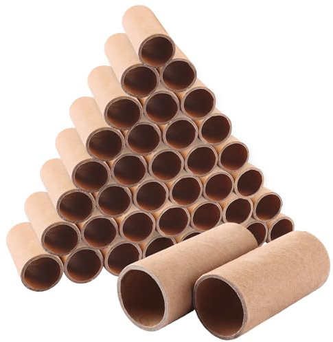 LDHHYH Juego de 40 tubos de cartón para manualidades, tubos de cartón extra estables (10 cm x 4 cm), tubos de envío de paredes gruesas, pequeños para proyectos de bricolaje y modelismo, color marrón