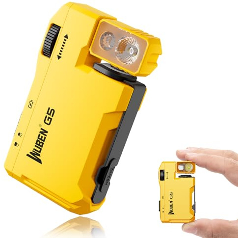 WUBEN G5 Torcia LED Ricaricabile USB 400 Lumen con Luce RGB, Base Magnetica, Impermeabile, 6 Modalità per Campeggio, Escursionismo, Emergenze e Uso Quotidiano EDC (Giallo)