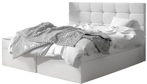Mirjan24 Boxspringbett Gazel mit 2 Bettkasten, Bonell-Matratze und Topperr, Continentalbett, Polsterbett, Amerikanisches Bett, Ehebett, gepolstertes Kopfteil (Soft 017., 160 x 200 cm)