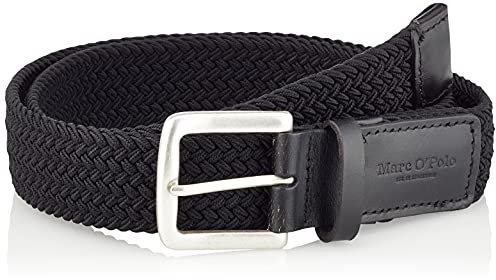 Marc O'Polo Herren Gürtel geflochten aus Stoff, Schwarz (Black), 85