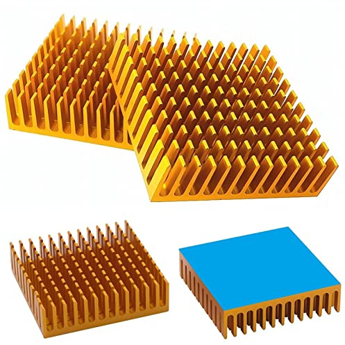 WWZMDiB 4Pcs 40mm Heatsink Back Side Thermal Conductive Tape 40mm x 40mm x 11mm Heat Sink