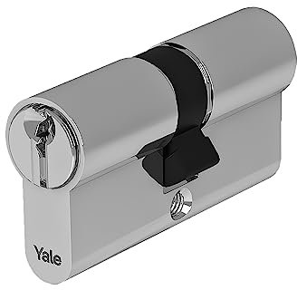Yale Cilindro Europeo di sicurezza standard per serratura YC051KD303503N1 Nichelato, 30/35mm, Doppio, Frizionato, 3 Chiavi