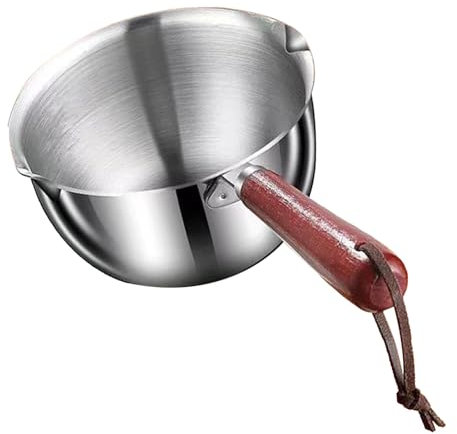 Mini Pot Chauffe-beurre 300ml, en Acier Inoxydable 304, Chauffe-huile et Lait, Petite Casserole pour la Cuisine