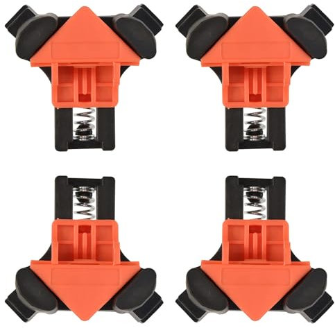 Abrazaderas de Esquina, Sargentos para Esquinas, Abrazaderas de Ángulo Recto, para Construir Cajas de Madera, Marcos de Cuadros, Buzones, Cajoneras, Armarios, 4 Piezas, 90 Grados