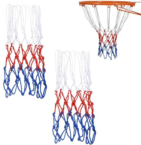 2 Stück Profi Basketballnetz, Basketball Ersatz Netz, Basketball Netz,Basketball Netz Wetterfest,Basketballnetz Outdoor Wetterfest,Für Standard Größe Basketballkorb, Netz Für Basketballkorb Outdoor