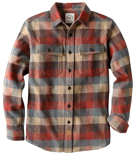 Dubinik® Camicia Uomo Tessuto Molto Pesante Flanella 13oz, Giacca Pesante Maniche Lunghe, Casual