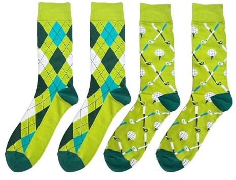 SLEEKEE 2 Pares De Calcetines Con Estampado De Golf, Calcetines De Diseño Creativo, Calcetines Divertidos, Calcetines De Regalo, Calcetines Elásticos Cómodos