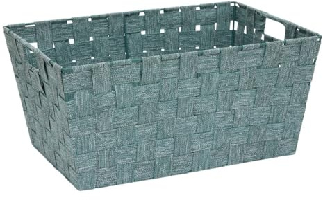 5 five simply smart 5Five - Panier de Rangement LISE Vert en Polyester et Acier - 12l - 38x26x18cm - Organisateur, Boîte de Rangement Polyvalente, Accessoire Pratique