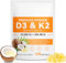 Vitamin D3 K2 High Strength 120 Easy-Swallow Softgels Vitamin D3 K2 with Coconut Oil 4 Months Supply for Enhancing Immune System & Bone Health