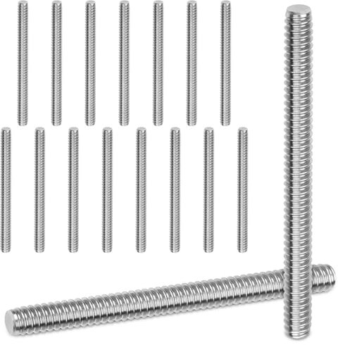 Lot de 15 tiges filetées M6 x 60 mm en acier inoxydable 304 A2 V2A, filetage complet, tiges filetées pour l'industrie des raccords à vis, appareils