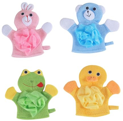 Beaupretty 4pièces De Garçon Fille Serviettes De Bain Mignonnes Pour Nettoyage Sûr Et Lapin Ours Verte Canard