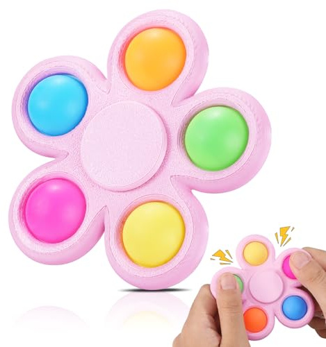 Scione Pop Spinner Stampato in 3D-Giocattolo Sensoriale Silenzioso per Ufficio&Scuola, Popper Antistress con Design Silenzioso, Strumento per Concentrazione ADHD, Regali per Feste di Compleanno-Rosa