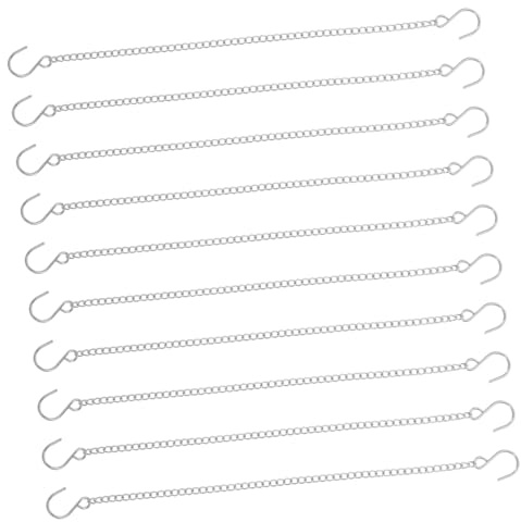 LIGIGWASH 10 pièces Chaînes de Suspension Inox avec Crochets Polyvalentes pour Mangeoires Oiseaux Ornements Panneaux Publicitaires Acier Inoxydable Robuste