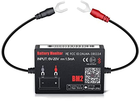 Aribrnten Outil de Diagnostic de Batterie de Test D'Analyseur de Batterie de Voiture de Moniteur de Batterie de Bluetooth BM2 12V pour le TéLéPhone D'Android IOS