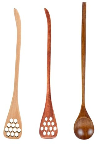 Mestolo da Miele in Legno Strumento Riutilizzabile Multiuso Per Mescolare