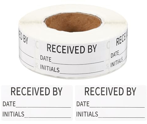 PATIKIL 500 Pcs Étiquettes Adhésives Reçues En Rouleau, 2 x 1 Étiquettes D'Inventaire Amovibles Rouleau D'Étiquettes Adhésives Pour Aliments Pour Marquage Organisation, Blanc Et Noir