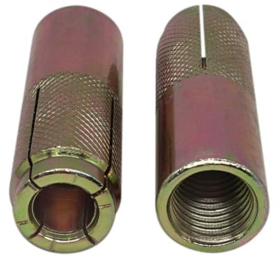 SKIR'CO Lot de 2 chevilles d'ancrage M20 x 80 mm, manchon de boulon, chevilles pour mur d'expansion, ancrages à encastrer dans le béton de maçonnerie