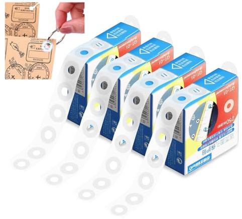 Loose-Leaf Paper Hole Reinforcement Ring Label Stickers, 1000 Pcs Self-Adhesive Hole Punch Protector Waterproof Self-Adhesive Hole Punch Reinforcement Stickers for Office School Home Supplies